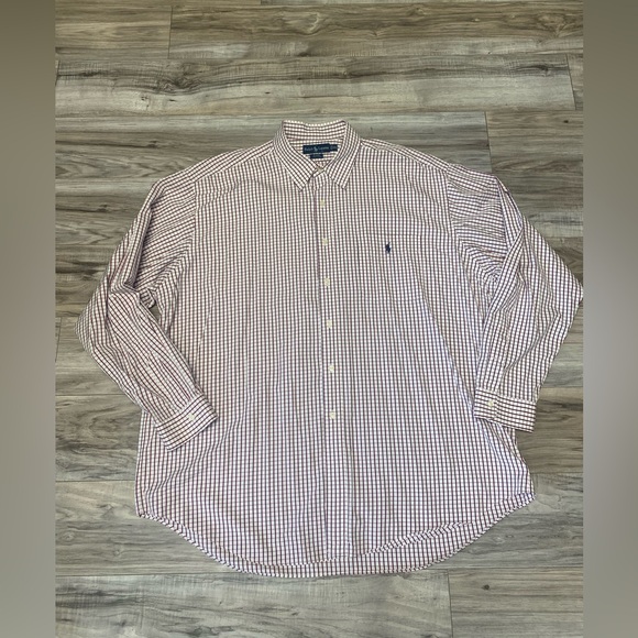 Ralph Lauren Other - Ralph Lauren Blaire Mens 2XL White Red Blue Gingham Long Sleeve Button Up Shirt